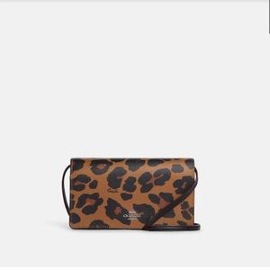 COACH Leopard Print ‘Anna’ Foldover clutch